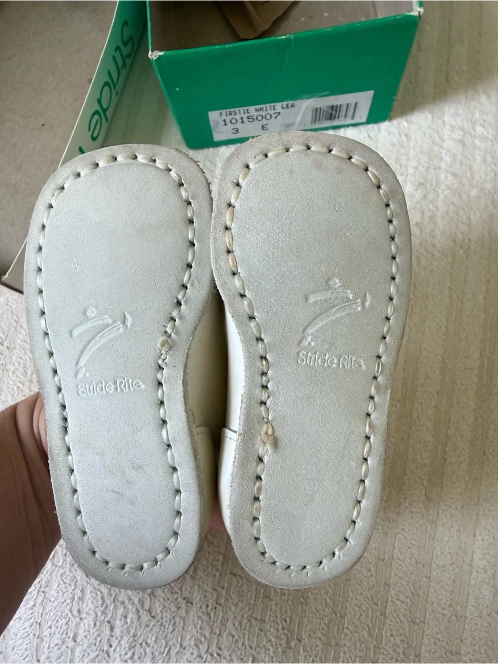 Vintage Stride Rite White Leather Baby Walker Shoes